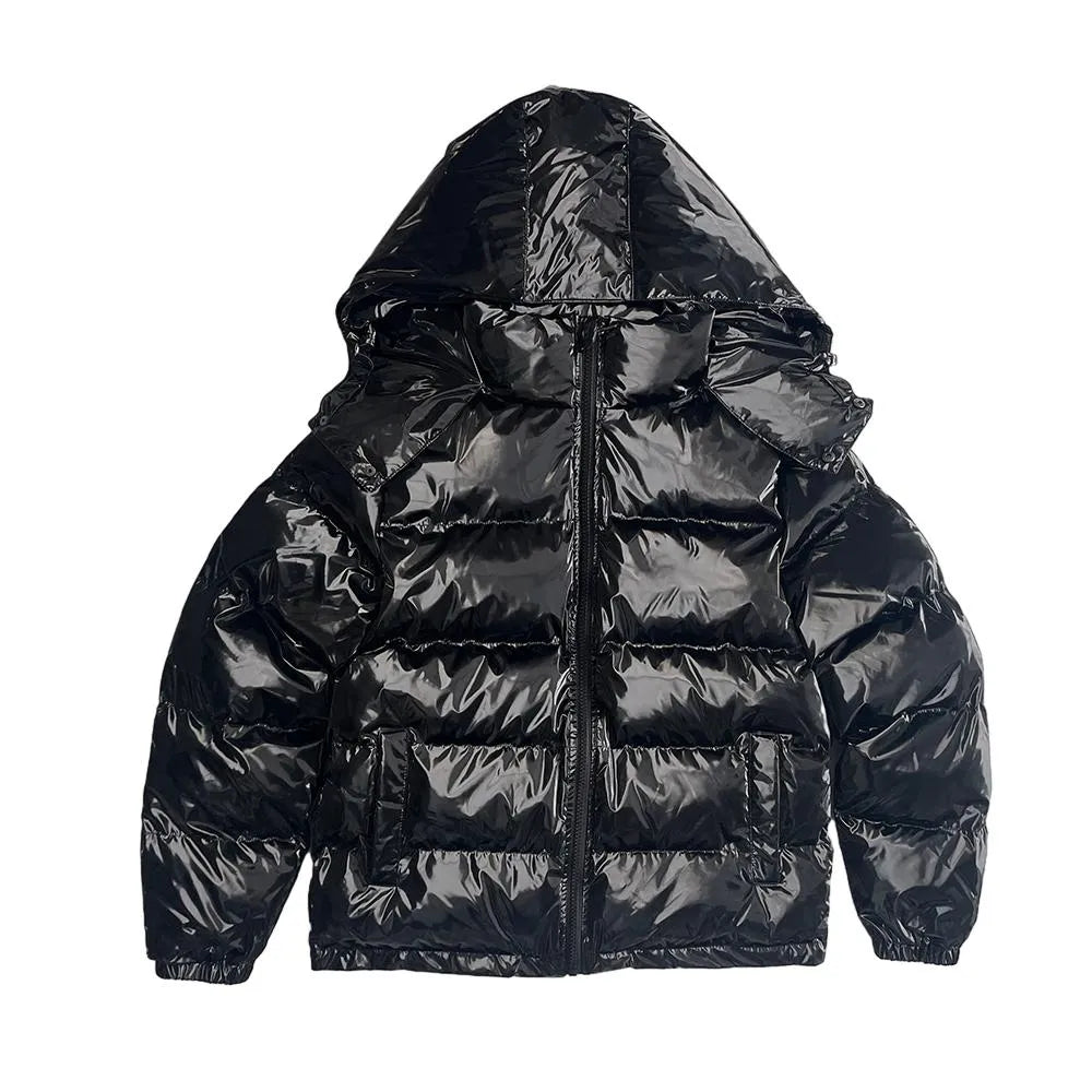 Gloss black puffer jacket best sale